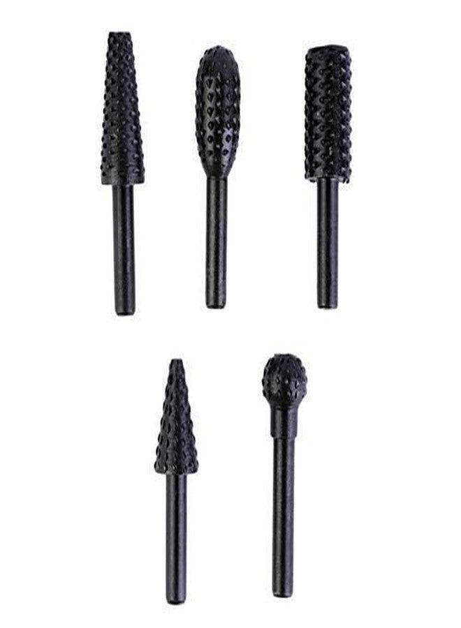 Rangwell 5Pcs/Set High Speed Steel Burr Drill Bit Set Wood Carving Rasps for Dremel Shank Burs Tools Cutting Tool - Image 3
